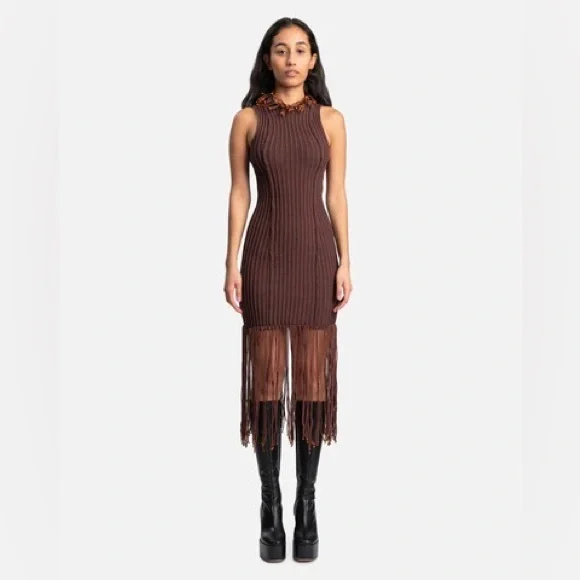Eckhaus Latta | Dresses | Eckhaus Latta Rope Dress In Oxblood 